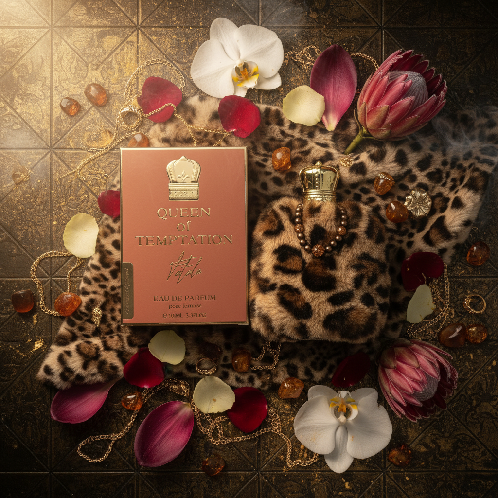 100 ml EDP QUEEN OF TEMPTATION - FATALE, cu arome de chihlimbar pentru femei 7 