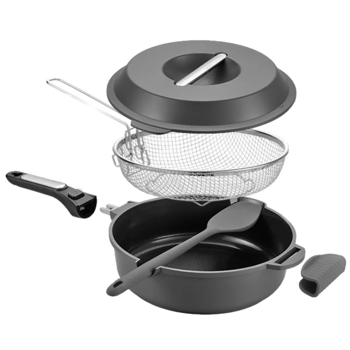 Omni Pan – tigaie ceramică multifuncțională – gri închis 1 