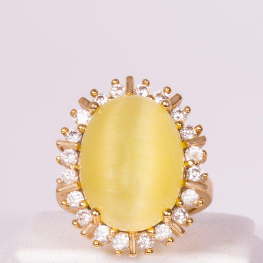 Inel din Aliaj Placat cu Aur cu Cristal Alb Emporia® - Galeria de Bijuterii