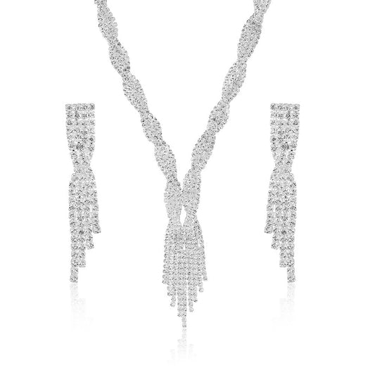 Set din Aliaj Placat cu Aur cu Cristal Alb Emporia®