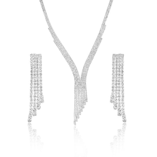 Set din Aliaj Placat cu Aur cu Cristal Alb Emporia®