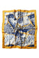 Eșarfă-Șal 70 cm x 70 cm  cu model Șarpe și Leopard, Albastru și Portocaliu - Galeria de Bijuterii