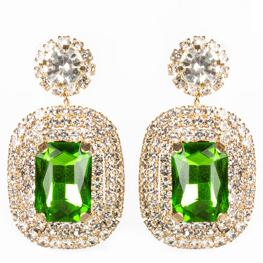 Set din Aliaj Placat cu Aur cu Cristal Verde Emporia®