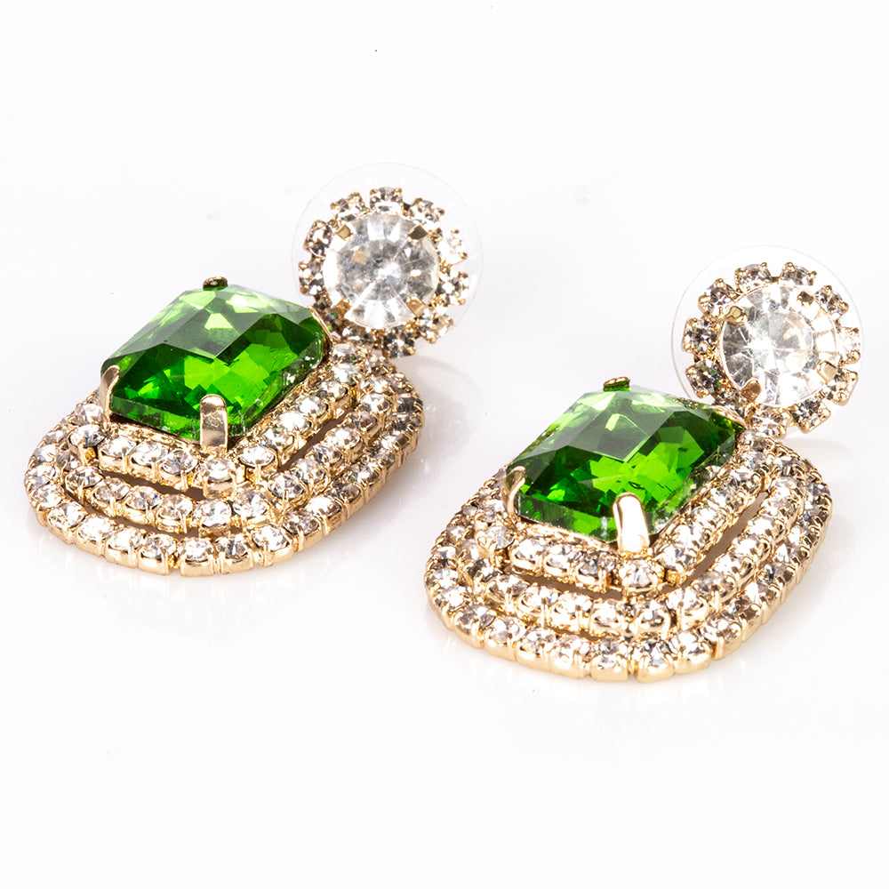 Set din Aliaj Placat cu Aur cu Cristal Verde Emporia® 7 