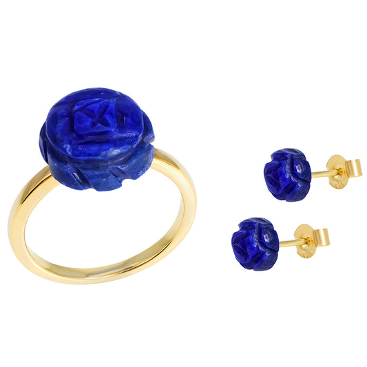 Set din Argint 925 Placat cu Aur ( 2.77 grame ) cu Lapis Lazuli 10.34 Carate