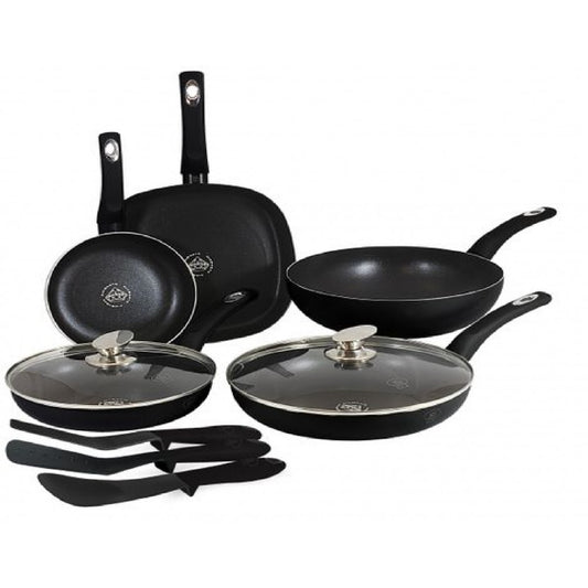 Set de Tigăi Blaumann cu 10 Piese Placate cu diamant, Negru