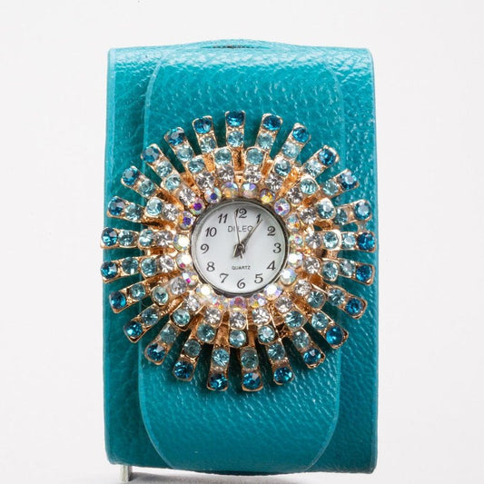 Ceas de Damă DiLeo Luna din Aliaj, Analogic, TURCOAZ - Galeria de Bijuterii