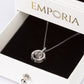 Eternal rose jewellery box with necklace: White jewellery box with prepared real red rose and "I love you" necklace with giftcard and giftbag