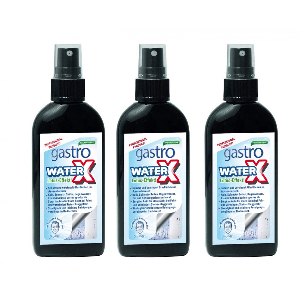 Gastro Water X Soluție Pentru Curățarea Geamurilor și a Suprafețelor din Sticlă, 3x100ml 1 