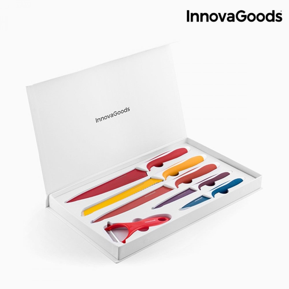 Set de cuțite de bucătărie cu acoperire ceramică și dispozitiv de curățare InnovaGoods