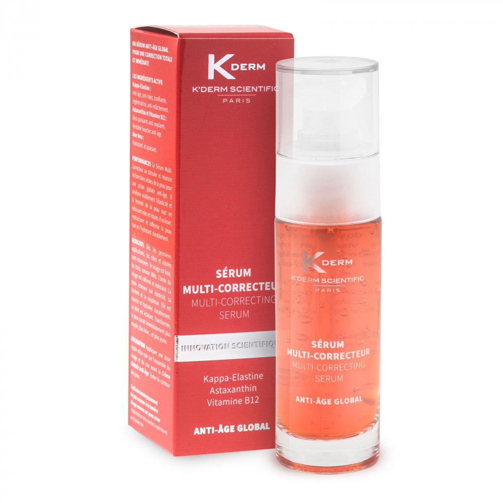 K'derm Scientific Serum Anti-îmbătrânire Multi Corector cu Kappa-elastin și B12, 30ml