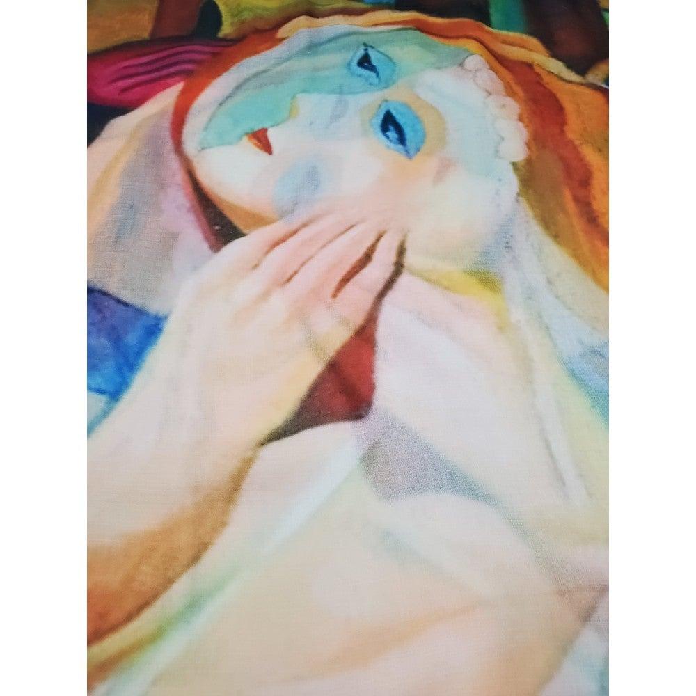 Eșarfă-Șal din Bumbac, 70 cm x 180 cm, Picasso - Abstract Style Portrait - Galeria de Bijuterii