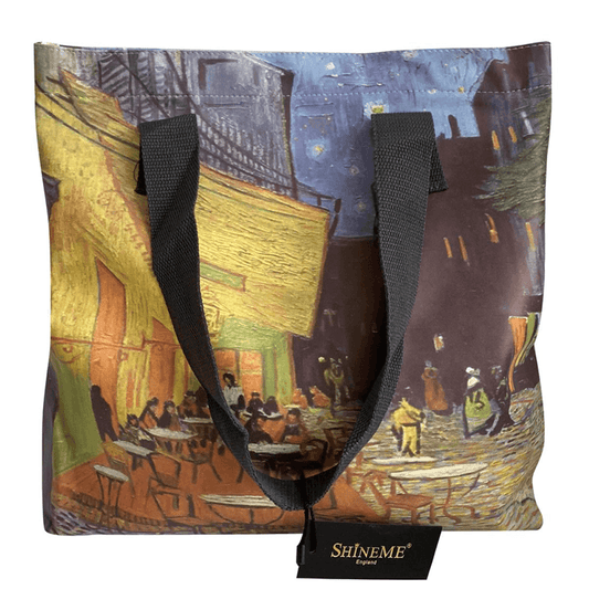 Geantă de Cumpărături, Van Gogh – Terrace At Night Patterned - Galeria de Bijuterii