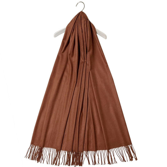 Eșarfă-Șal 100% Cașmir Pashmina Autentic , 70 cm x 170 cm, Ciocolatie - Galeria de Bijuterii