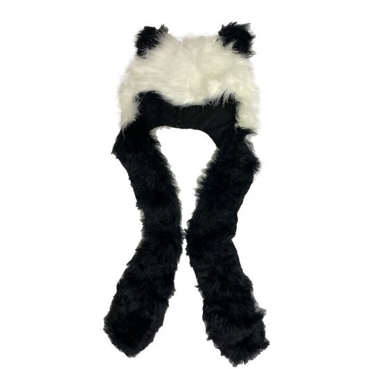 Căciulă și eșarfă 2 în1, model Panda cu buzunare suplimentare, 29 cm x 20 cm