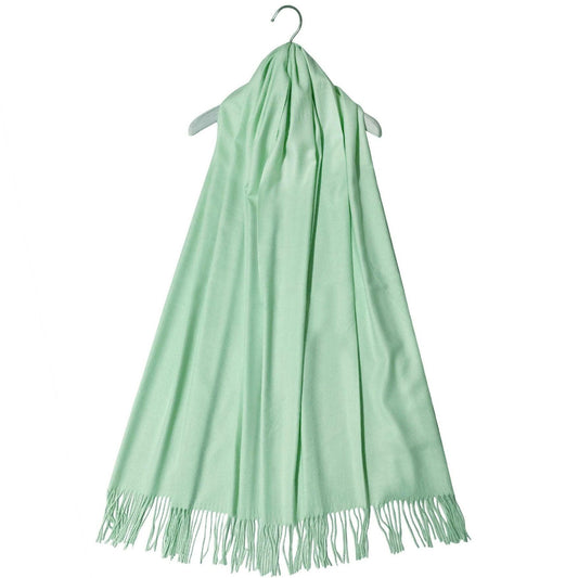 Eșarfă-Șal 100% Cașmir Pashmina Autentic, 70 cm x 170 cm, Verde Mentă - Galeria de Bijuterii