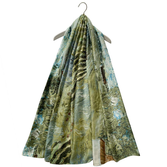 Eșarfă-Șal 100% din Mătase Reală, 90 cm x 180 cm, Verde Mentă - Galeria de Bijuterii