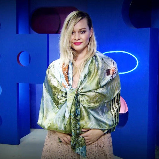 Eșarfă-Șal 100% din Mătase Reală, 90 cm x 180 cm, Verde Mentă - Galeria de Bijuterii