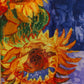 Eșarfă 100% Mătase, 90 cm x 180 cm, Floarea-Soarelui Van Gogh