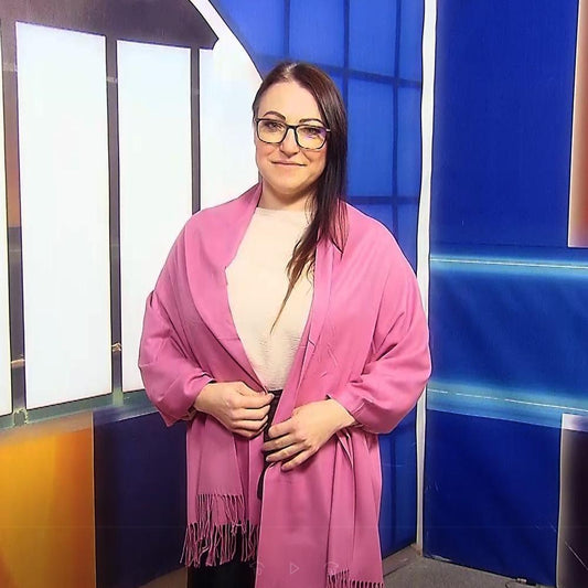 Eșarfă-Șal 100% Cașmir Pashmina Autentic, 70 cm x 170 cm, Lavandă - Galeria de Bijuterii