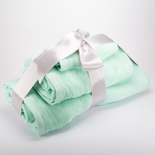 3+3+1 Set Cadou Mare de Prosoape de Baie din 100% Micro Bumbac, 500 GSM, Verde Mentă