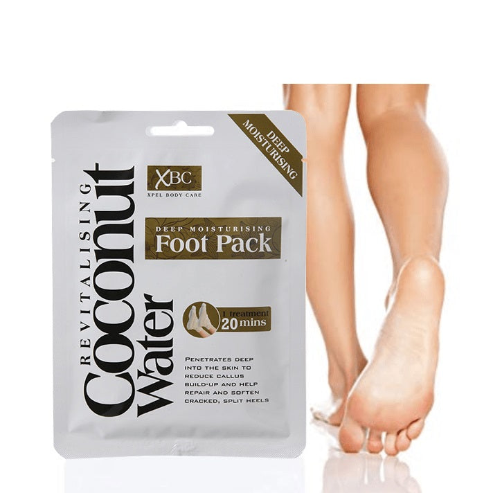 Mască pentru picioare cu extract de lapte de cocos pentru catifelarea și hidratarea pielii