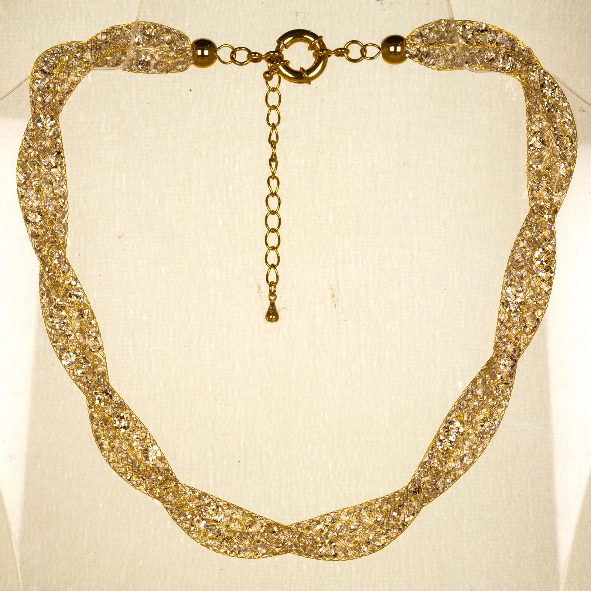 Colier din Aliaj Placat cu Aur cu Cristal Alb Emporia® - Galeria de Bijuterii
