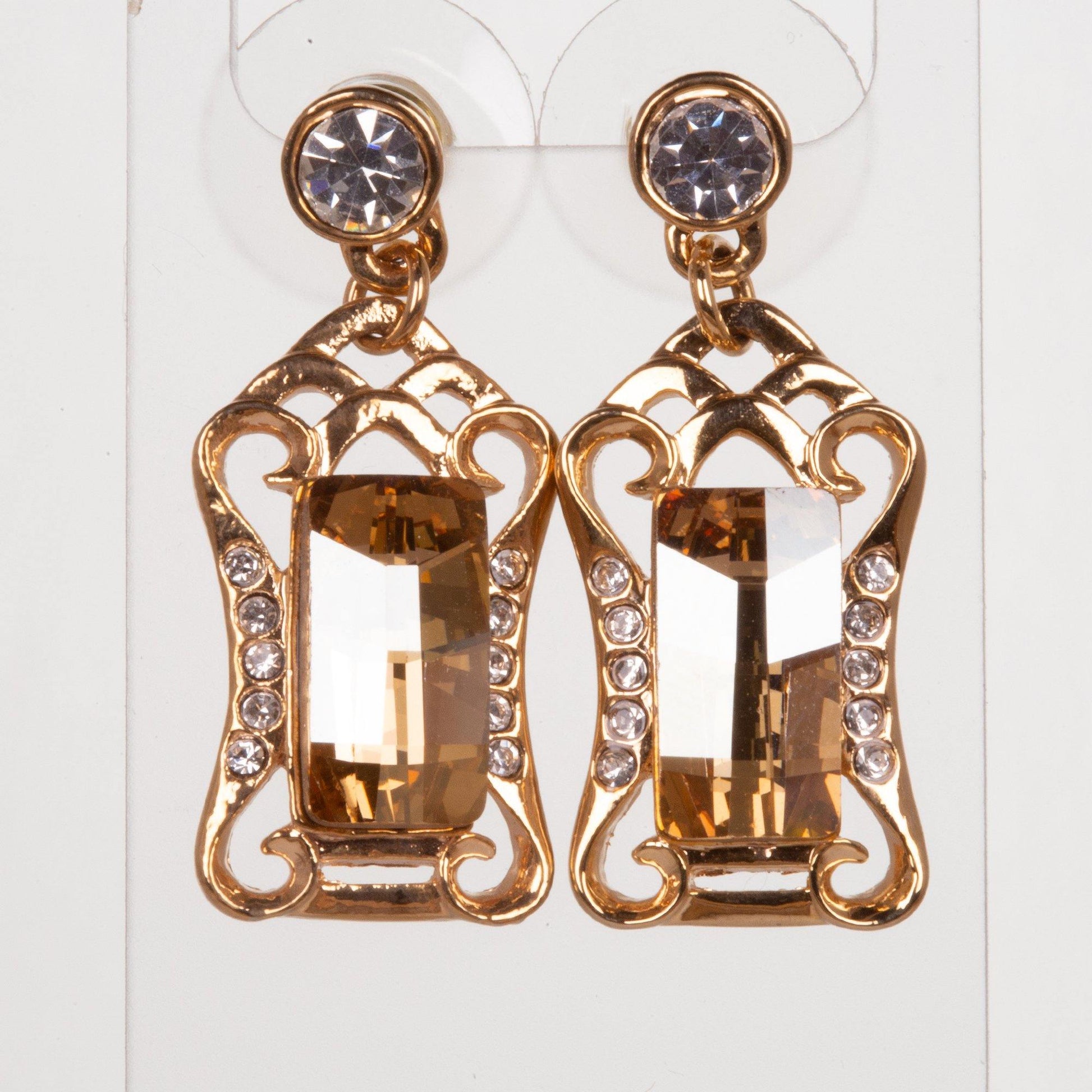 Set din Aliaj Placat cu Aur cu Cristal Șampanie Emporia® - Galeria de Bijuterii