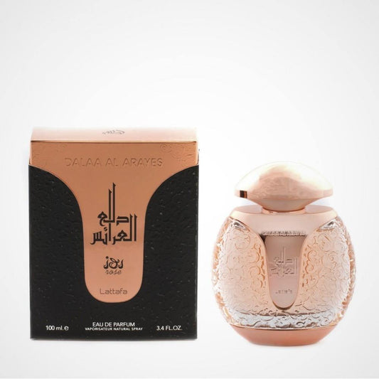 100 ml Eau de Parfum Dalaa ar Arayes Rose cu Arome de Chihlimbar și Iasomie pentru Femei - Galeria de Bijuterii