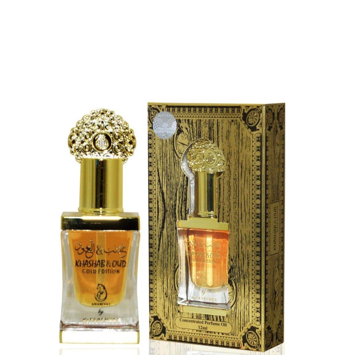 12 ml Ulei de Parfum Khashab & Oud Gold  Edition cu Arome Oriental Fructate-Florale  pentru Bărbați și Femei - Galeria de Bijuterii