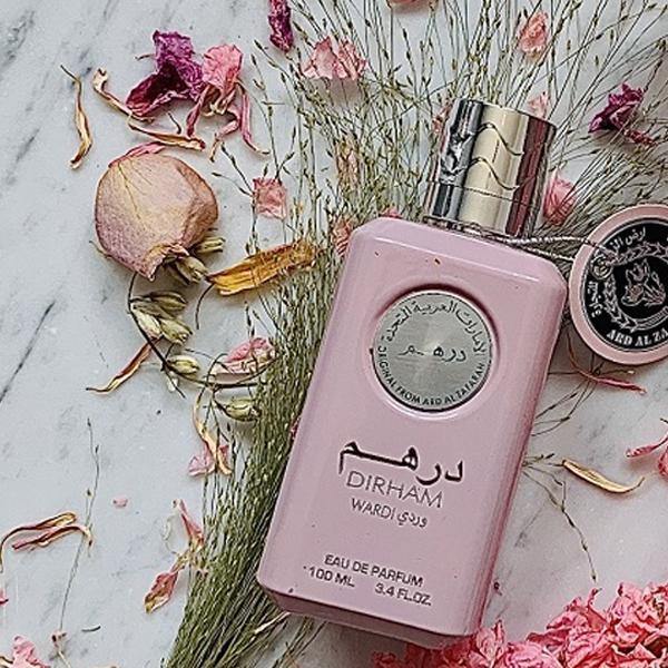 100 ml Eau de Parfume Dirham Wardi cu Arome Dulci Fructate-Florale pentru Femei - Galeria de Bijuterii