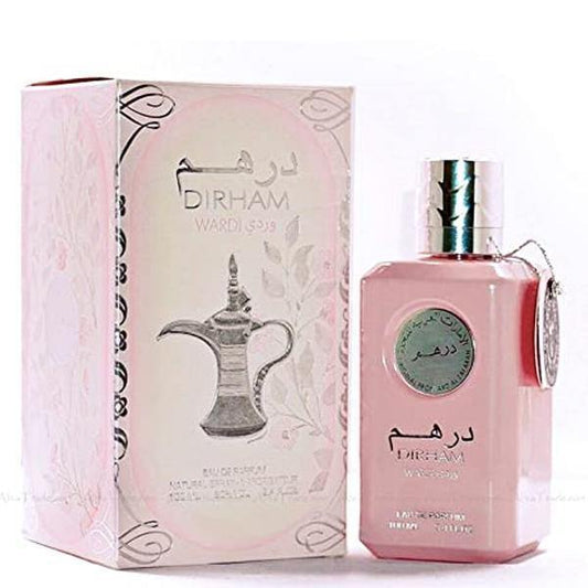 100 ml Eau de Parfume Dirham Wardi cu Arome Dulci Fructate-Florale pentru Femei - Galeria de Bijuterii