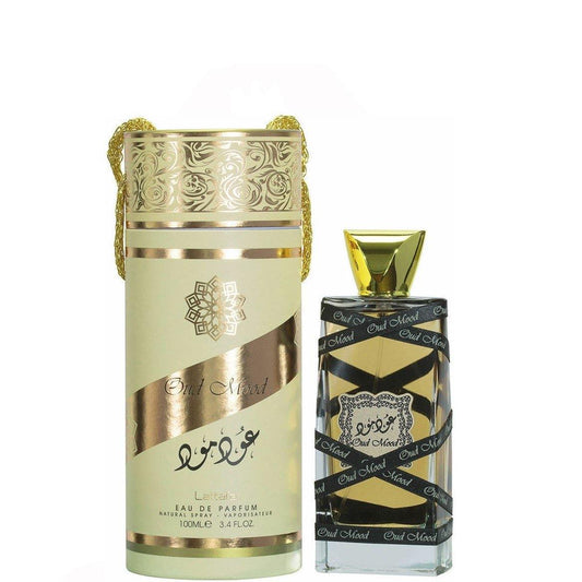 100 ml Eau de Parfum Oud Mood Gold cu Arome de Vanilie și Mosc pentru Bărbați și Femei - Galeria de Bijuterii