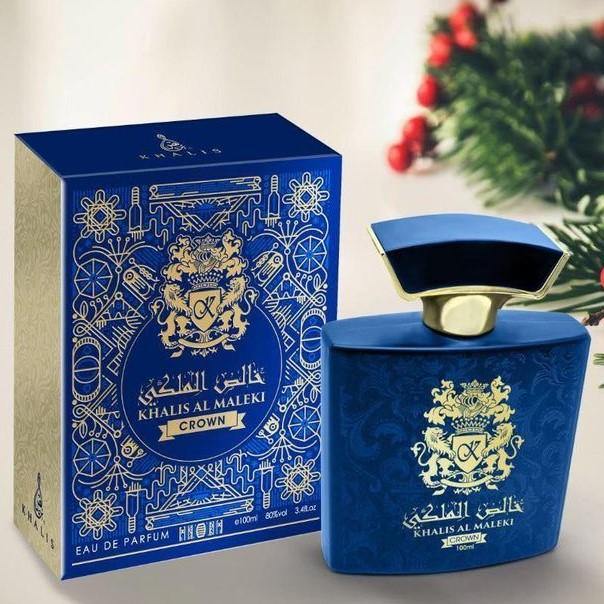 100 ml Eau de Parfum Khalis Maleki Crown cu Arome Floral-Moscate și Chihlimbar pentru Bărbați - Galeria de Bijuterii