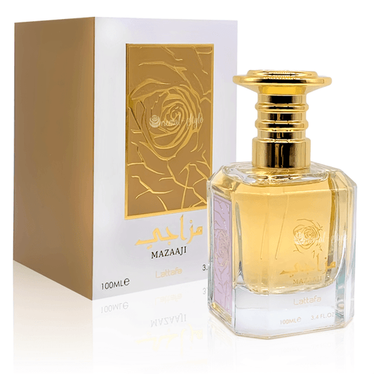 100ml Eau de Perfume Mazaaji White cu Arome Pudrat-Florale și Mosc pentru Femei - Galeria de Bijuterii