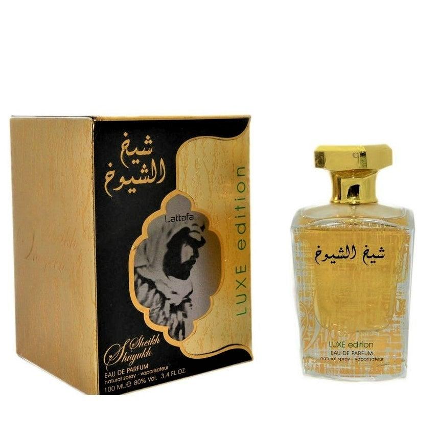 100ml  Eau de Perfume Sheikh Shuyukh Luxe cu Arome Picante și Caramel pentru Bărbați - Galeria de Bijuterii