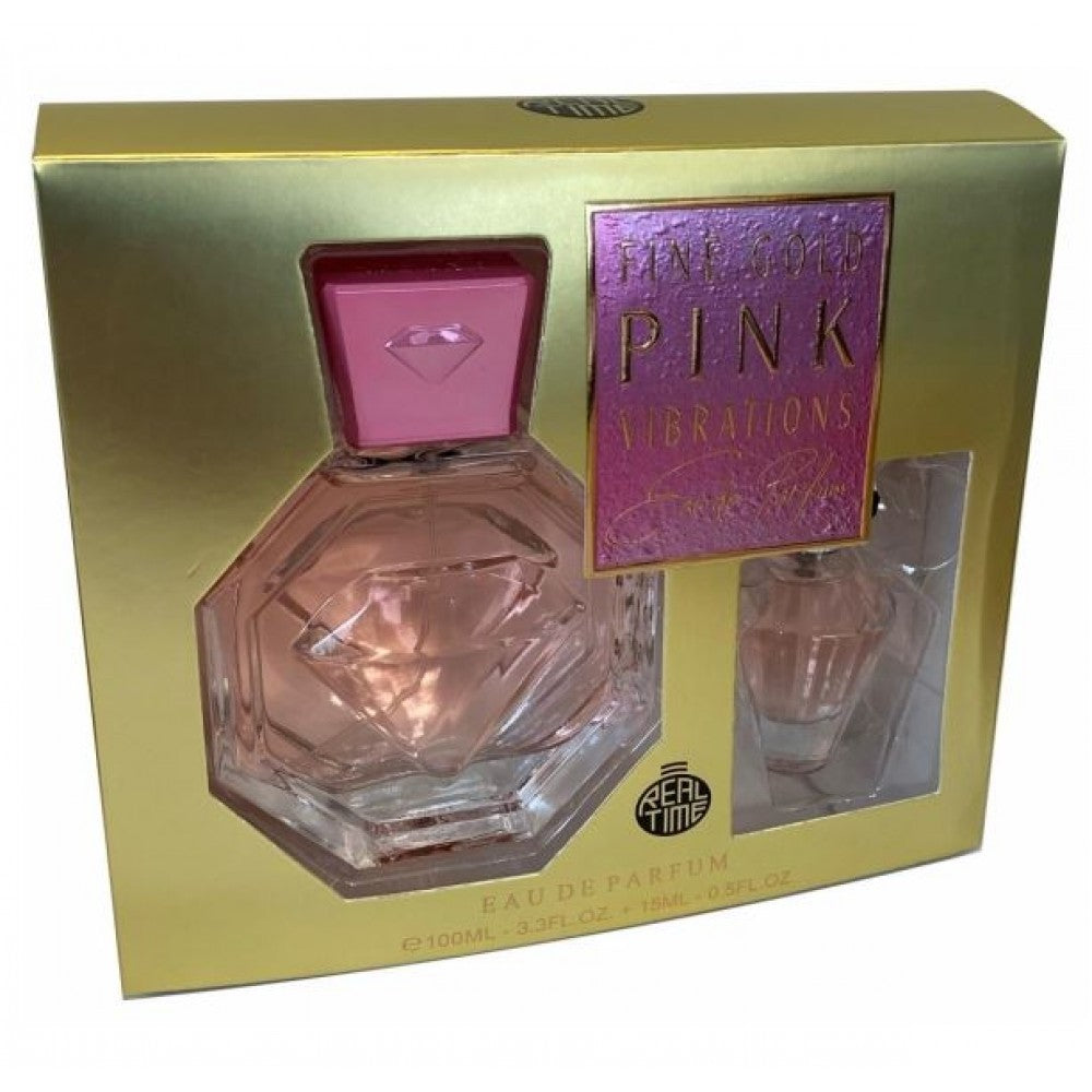 100ml + 15ml EDP FINE GOLD PINK VIBRATION cu Arome Mediteraneene pentru Femei 1 