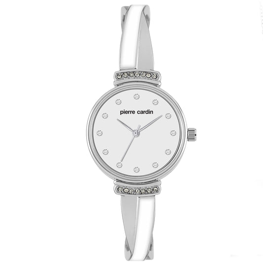 Set de 4 piese Pierre Cardin cu Ceas, 2 perechi de Cercei și Colier