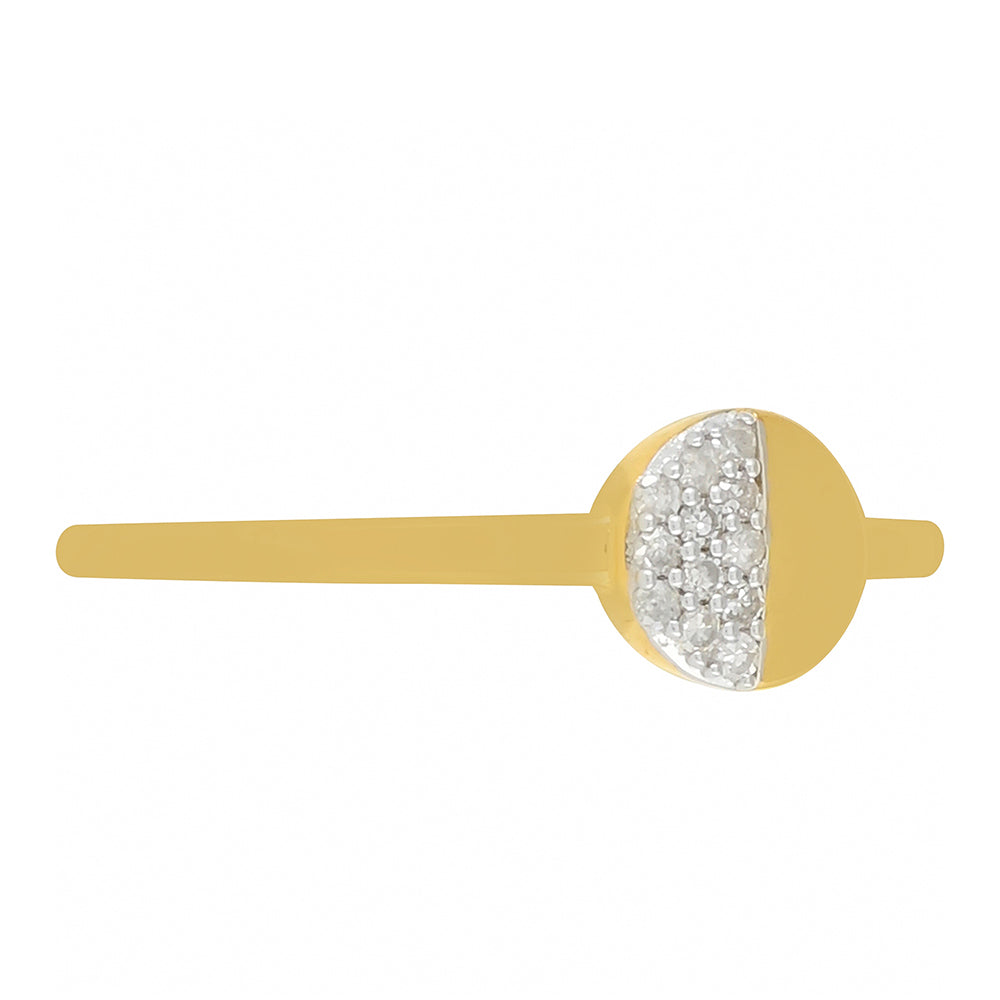 Inel din Argint 925 Placat cu Aur ( 1.4 grame ) cu Diamant Alb 0.07 Carate