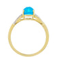 Inel din Aur de 9K ( 1.81 grame ) cu Opal Albastru Etiopian și Zircon Natural 0.88 Carate