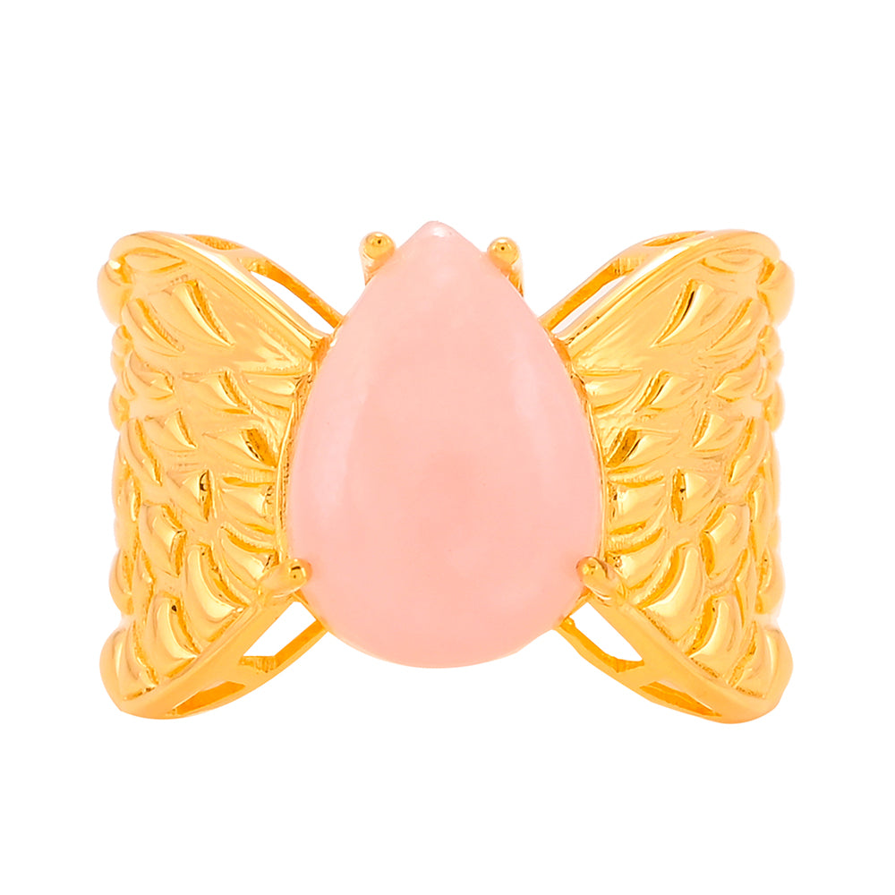 Inel din Argint 925 Placat cu Aur ( 7.18 grame ) cu Opal Roz 4.87 Cara ...