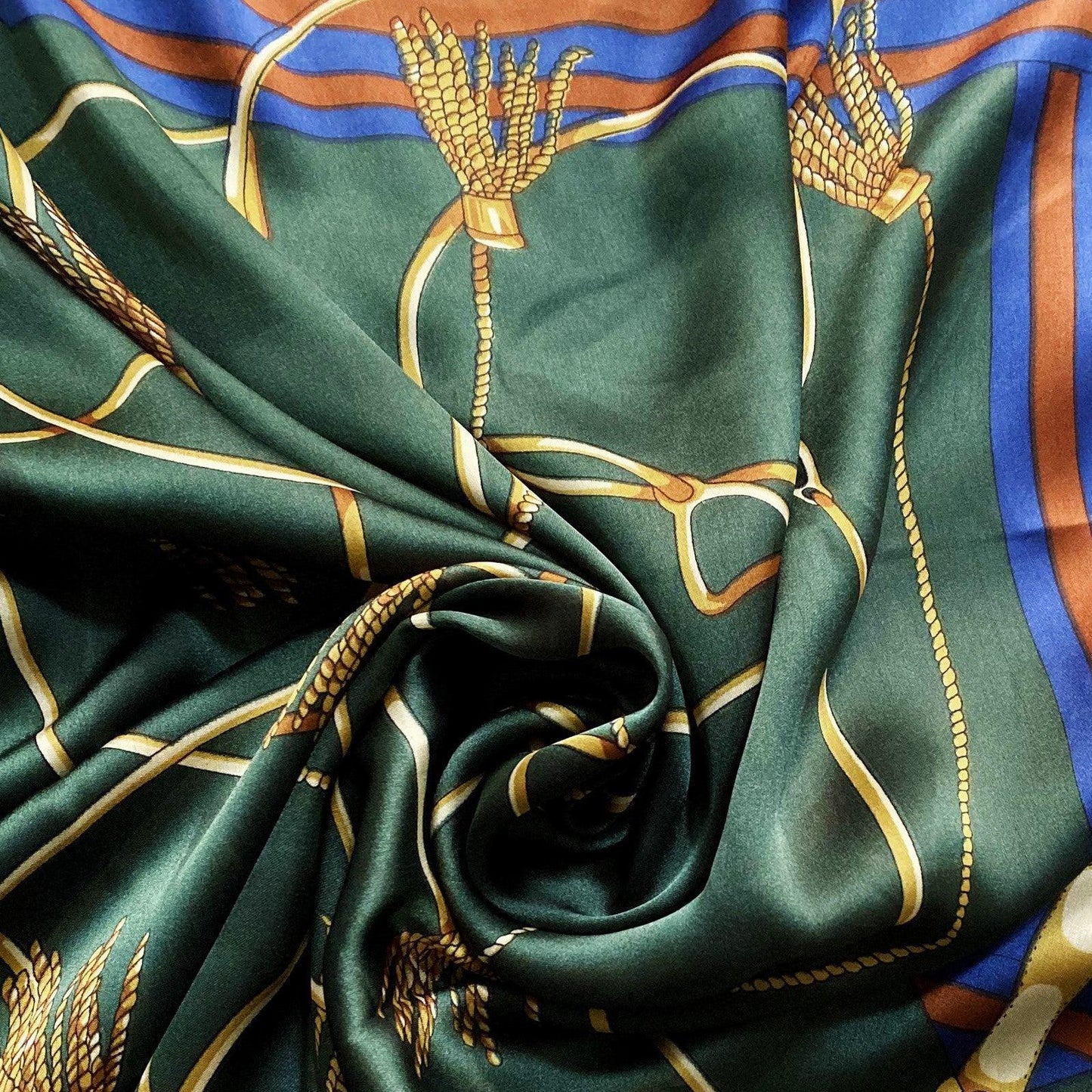 Eșarfă-Șal din Mătase 100% Autentică, 90cm x 180 cm, Verde - Galeria de Bijuterii