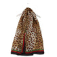 Eșarfă-Șal din Mătase 100% Autentică, 90cm x 180cm, Maro cu Model Leopard - Galeria de Bijuterii