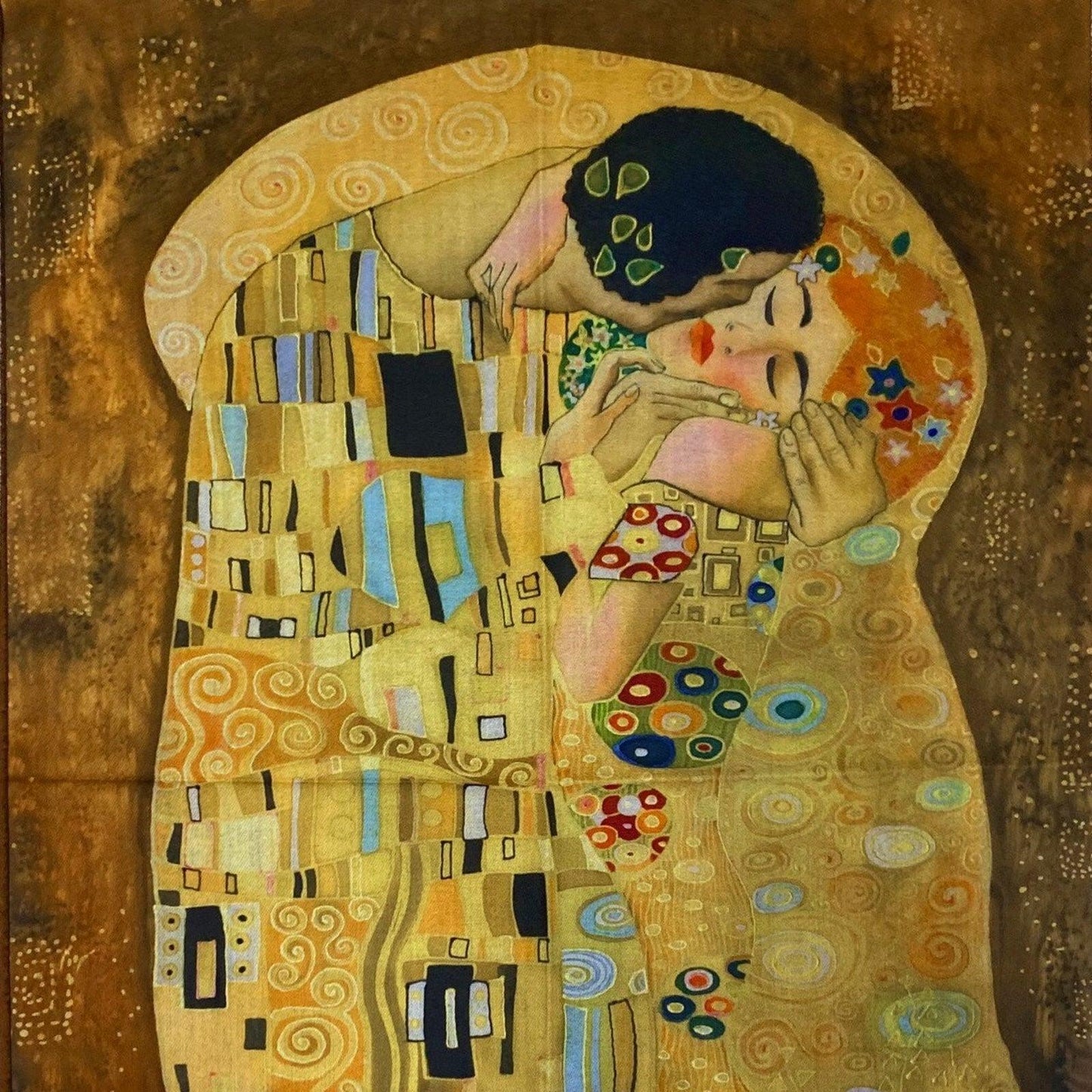 Eșarfă-Șal din Lână, 70 cm x 180 cm, Model Pictură Klimt - The Kiss - Galeria de Bijuterii