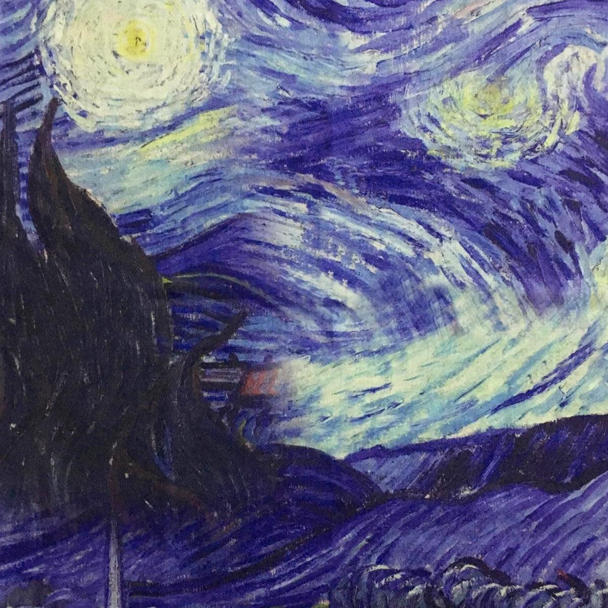 Eșarfă-Șal din Lână, 70 cm x 180 cm, Model Pictură Van Gogh - Starry Night - Galeria de Bijuterii