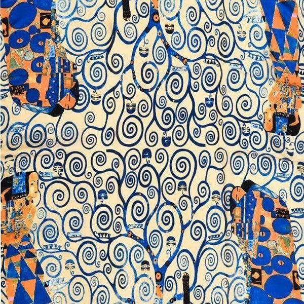 Eșarfă-Șal din Mătase 100% Autentică, 90cm x 180cm, Klimt - Tree of Life - Galeria de Bijuterii
