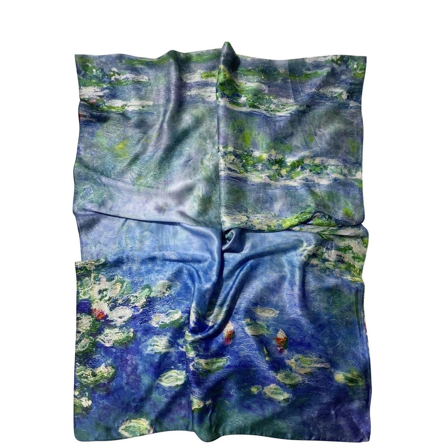 Eșarfă-Șal de Mătase, 70 cm x 180 cm, Model Claude Monet - Water Lilies - Galeria de Bijuterii