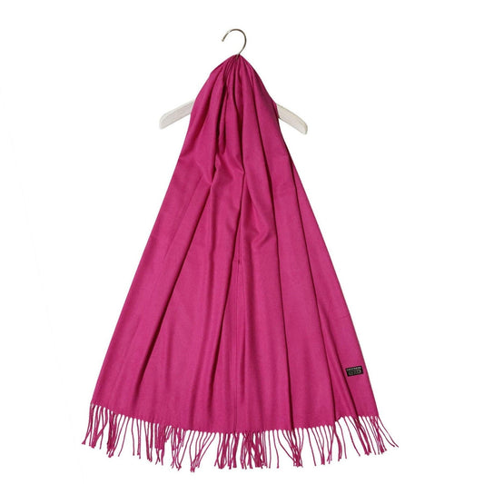 Eșarfă-Șal 100% Cașmir Pashmina Autentic, 70 cm x 170 cm, Roz Fucsia - Galeria de Bijuterii