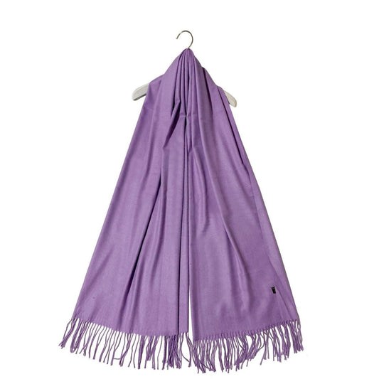 Eșarfă-Șal 100% Cașmir Pashmina Autentic, 70 cm x 170 cm, Liliac - Galeria de Bijuterii