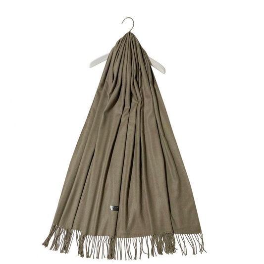 Eșarfă-Șal 100% Cașmir Pashmina Autentic, 70 cm x 170 cm, Maro Deschis - Galeria de Bijuterii
